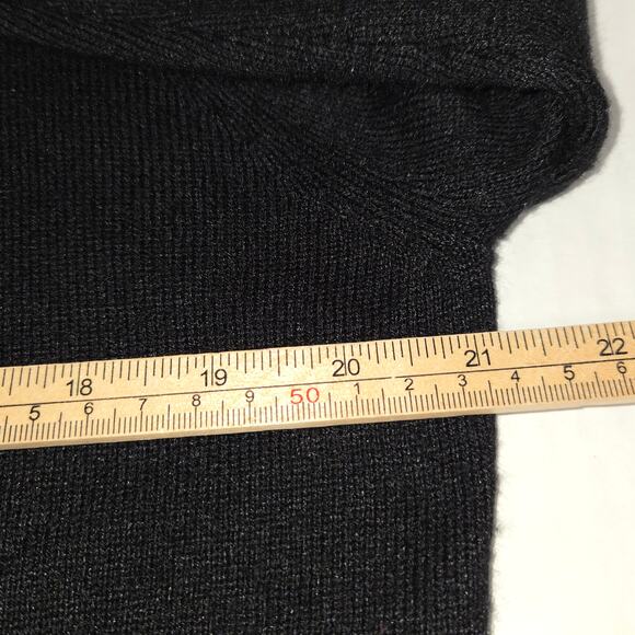 Koret Womens Large Black Sweater Embroidered Floral Beaded Knit Career Neutral - Picture 9 of 9